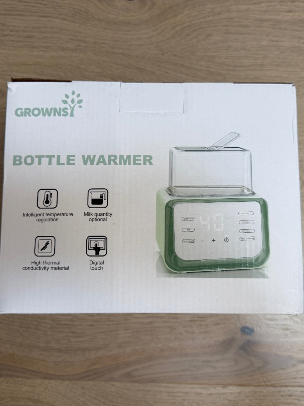 GROWNSY Green 8-in-1 Fast Baby Bottle Warmer with Dual Bottle Capacity